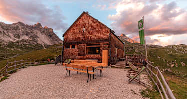 Sonnenuntergang auf der Franz-Fischer-Hütte