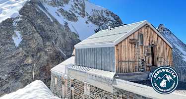 Die Hollandiahütte auf über 3.000 m