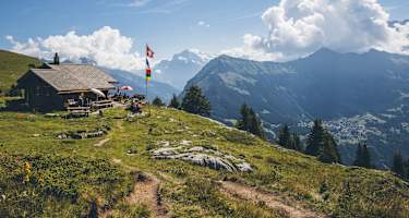 Die Suls-Lobhornhütte befindet sich nordöstlich der Lobhörner auf einem Hochplateau der Sulsalp.