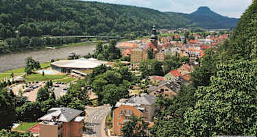 Blick vom Aufzug auf Bad Schandau