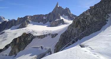 Der Dent du Géant ist von weit her sichtbar