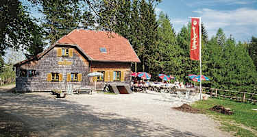 Die Ochsenburger Hütte auf der Rudolfshöhe.
