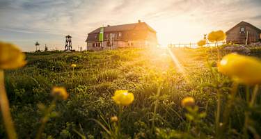 Das Hochleckenhaus in der Abendsonne