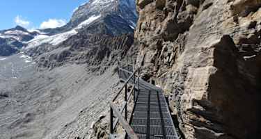 Der Weg führt über Eisengitter