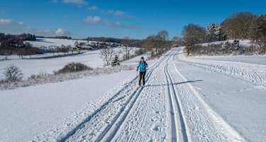 Bereits zu Beginn der Raichbergloipe genießen wir eine weite Sicht