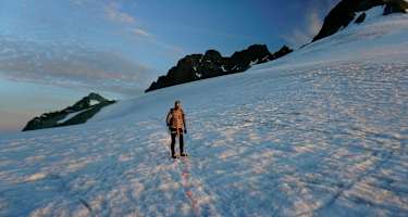 5:40 Uhr: Links hinten sieht man noch die Marco e Rosa Hütte