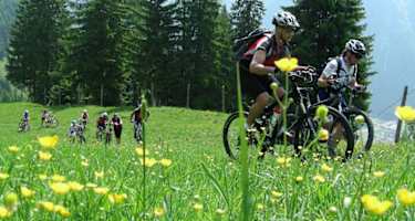 Traumhafte Weiden sind ein Bestandteil dieser Mountainbike-Tour.