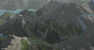 3-D-Screenshot der Skitour Brunnistock von St. Jakob/Isenthal