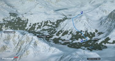 3-D-Ansicht der Skitour zum Corn da Mürasciola