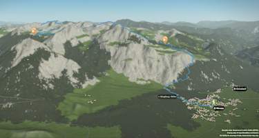 3-D-Ansicht der Wanderung durch das Rofan