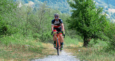 Auf der sechsten Etappe der Gravel-Bike-Route Vorderrhein