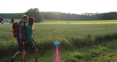 Wanderer auf dem Rutschenfelsen