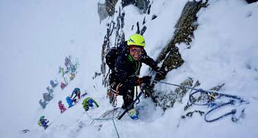 Vom Skidepot über das Fixseil zur Kräulscharte