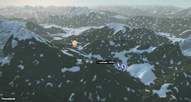 3-D-Ansicht der Skitour Karleck