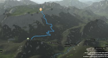 3-D-Ansicht der Wanderung zur Neuen Traunsteiner Hütte von Oberjettenberg