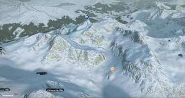3-D-Ansicht der Skitour Piz Calderas von der Jenatschhütte