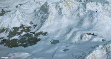 3-D-Ansicht der Skitour Piz Cunfin vom Rifugio Saoseo