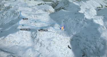 Übersicht Skitour Piz Rims
