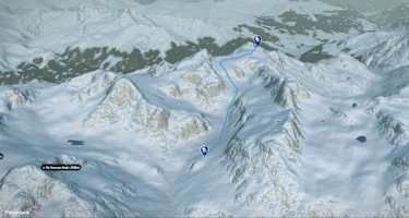 3-D-Ansicht der Skitour Piz d'Err von der Jenatschhütte