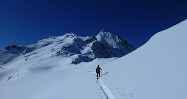 Schon im Anstieg zum Grat auf italienischem Gebiet