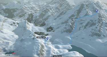 3-D-Ansicht der Skitour zum Rinderhorn