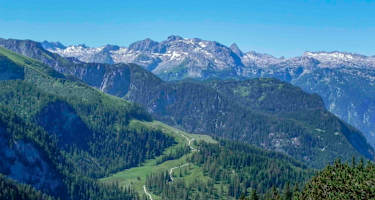 Blick vom Kamm am Jenner zum Steinernen Meer