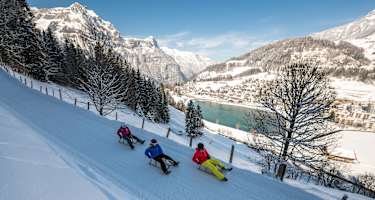 Rodelaction auf der Gerschnialp