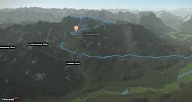 3-D-Ansicht der Skitour zur Schöttelkarspitze