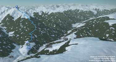 3-D-Ansicht der Skitour zur Schulterhöhe