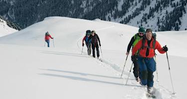 Unterwegs von der Potsdamer Hütte der Sonne entgegen