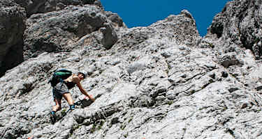 : Ackerlspitze-Normalweg – der Felsaufschwung am Niedersessel