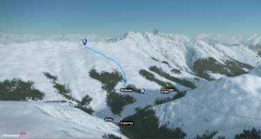 3-D-Ansicht der Skitour Zalöner Grat