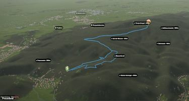 3-D-Ansicht der Wanderung von Mödling auf den Anninger