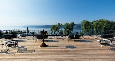 Ausblick vom Startpunkt der Tour auf den See