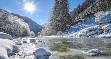 Brandenberger Ache im Winter bei Pinegg