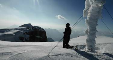 Mathias am Gipfel der abwechslungsreichsten Tour - dem Trogkofel
