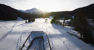 Langlaufen auf der Loipe A1 mit Blick Richtung Inntal