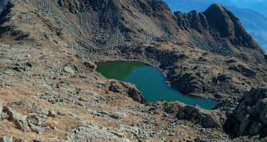 Blick von der Eidechsspitze auf den Kompfoss-See