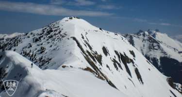 Oberhalb des Rösselhals, dahinter der Rössel (1855 m)