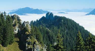 Blick auf das Ettaler Manndl, ein Ziel unserer Tour.
