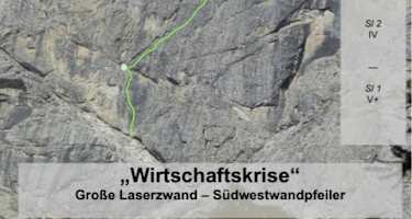 Wirtschaftskrise - Große Laserzwand Südwestwandpfeiler