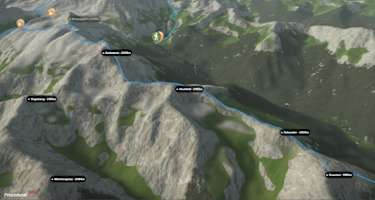 3-D-Ansicht der Wanderung Lungauer und Steirische Kalkspitze - Giglachseen - Hochwurzen