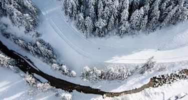 Neuschnee in Leutasch - Snowfarming-Loipe am Alpenbad