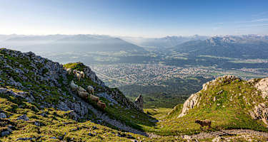 Blick von der Nordkette auf Innsbruck