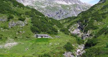Obere Roßgumpenalp - Blick zurück auf den Übergang Mädelejoch