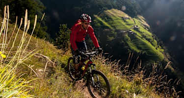 Kurz nach den Egger Höfen geht der Trailspaß los.