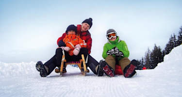 Abfahrt auf der Rodelbahn  