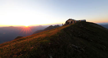 Sonnenuntergang auf der Gamskarkogelhütte