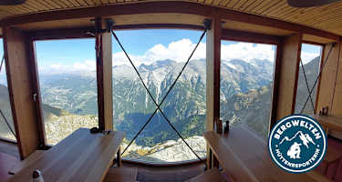 Blick auf unzählige Viertausender gibt es auf der Topalihütte