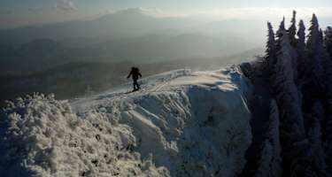 Blick vom Gipfel zum Schneeberg